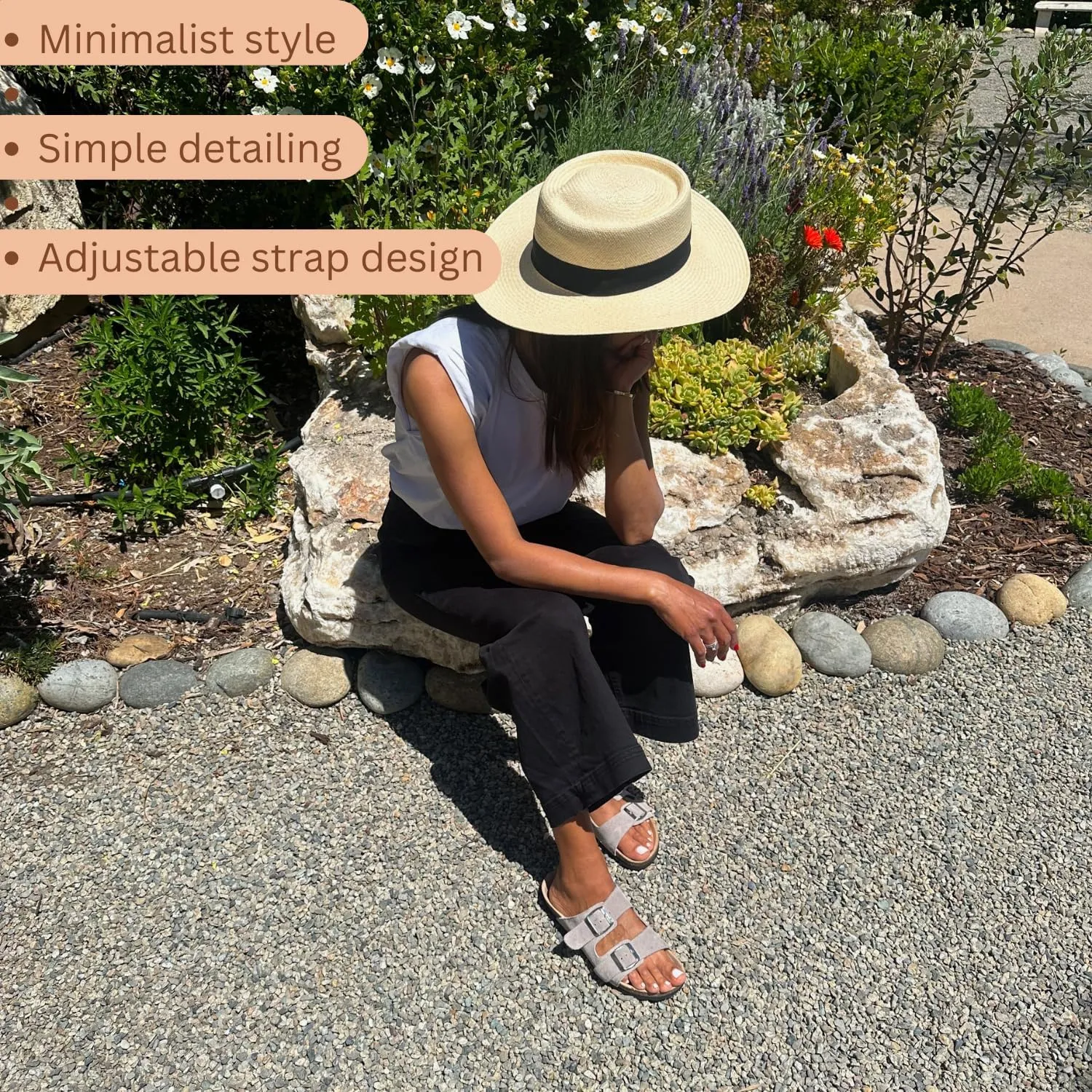 Soft Suede Leather Flat Sandals - Cork Footbed Sandal with Soft Suede Leather - Womens Sandals Comfortable Wear - Comfortable Slip On Cork Footbed Sandals with Adjustable Buckles