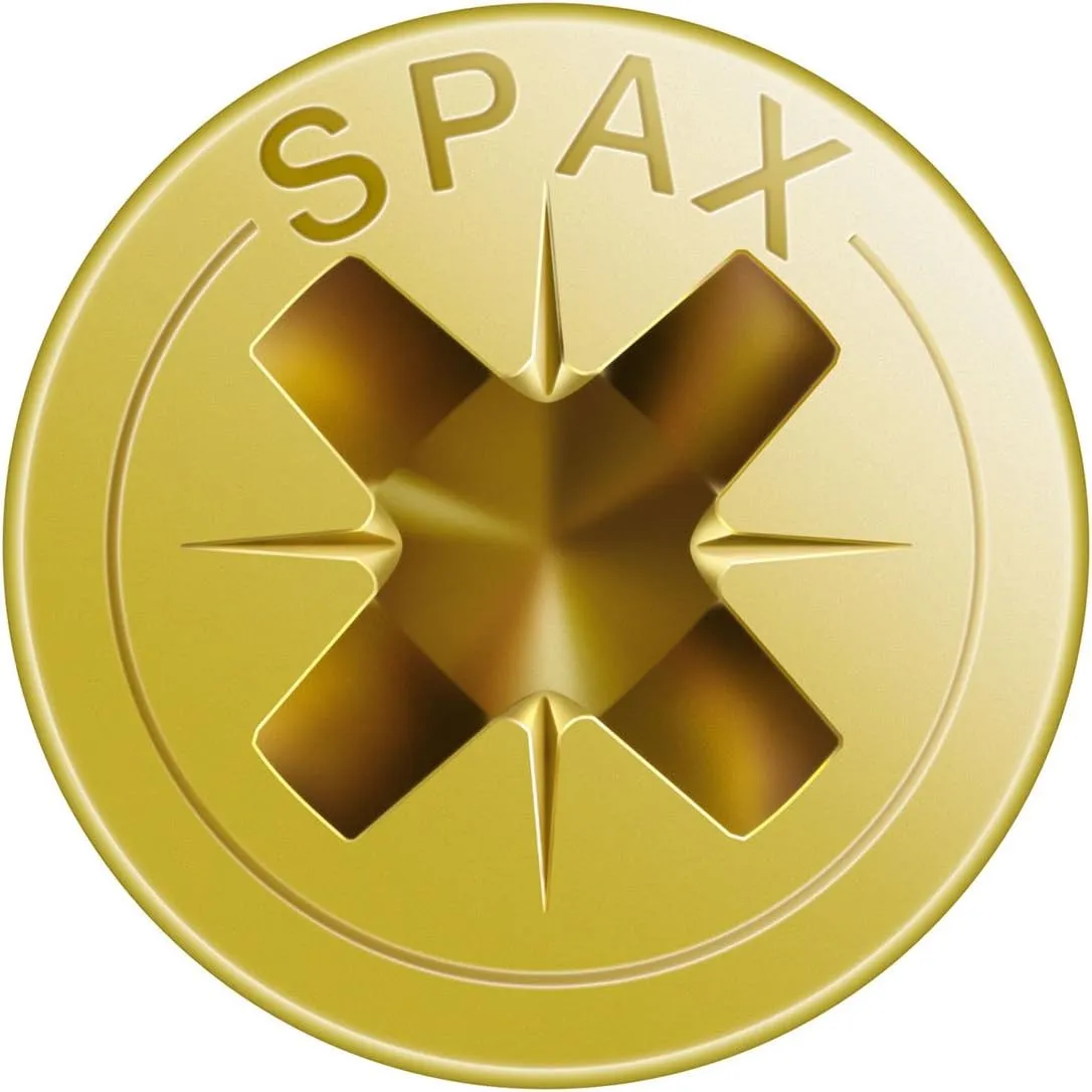 SPAX Screws Size 4mm x 30mm Flat Countersunk Pozi Zinc Yellow Passivated - 1 Box Pack (200 Pieces)