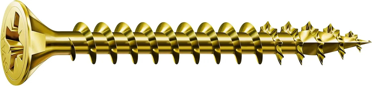 SPAX Screws Size 4mm x 30mm Flat Countersunk Pozi Zinc Yellow Passivated - 1 Box Pack (200 Pieces)