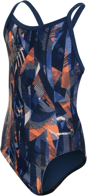 Sporti Thin Strap Girls' Athletic One-Piece Swimsuit – Multi Color Competitive Bathing Suit Swimwear for Youth Swimmers