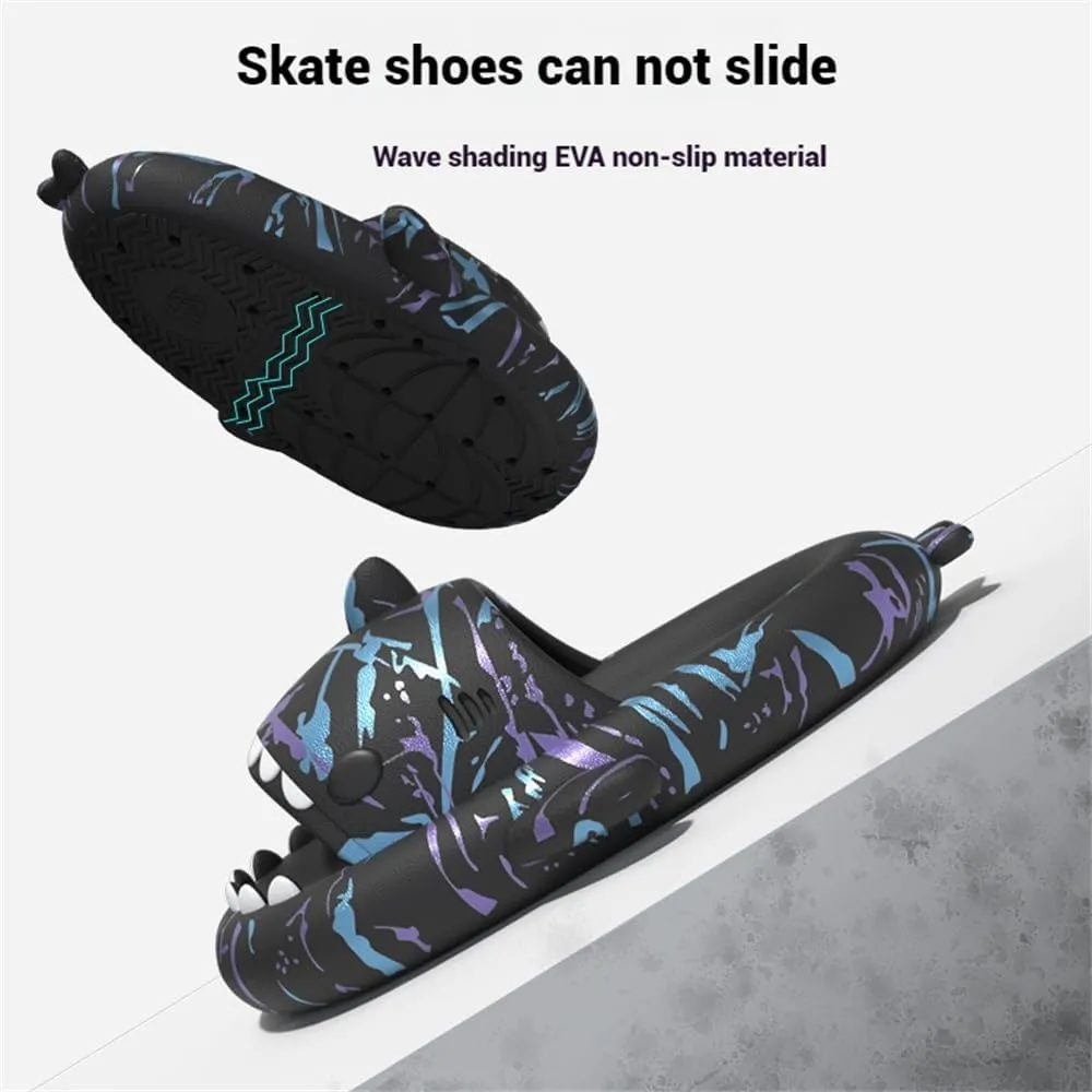 Spotted Starlight Shark Slides,Starry Sky Cloud Anti-Slip Quick Drying, Gradient Cloud Shark Slippers Unisex
