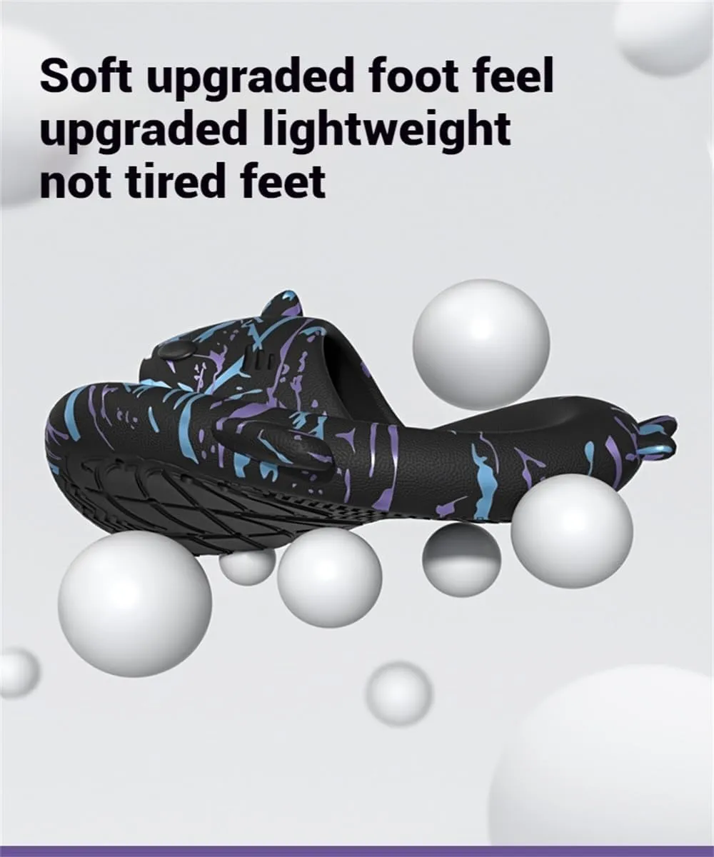 Spotted Starlight Shark Slides,Starry Sky Cloud Anti-Slip Quick Drying, Gradient Cloud Shark Slippers Unisex