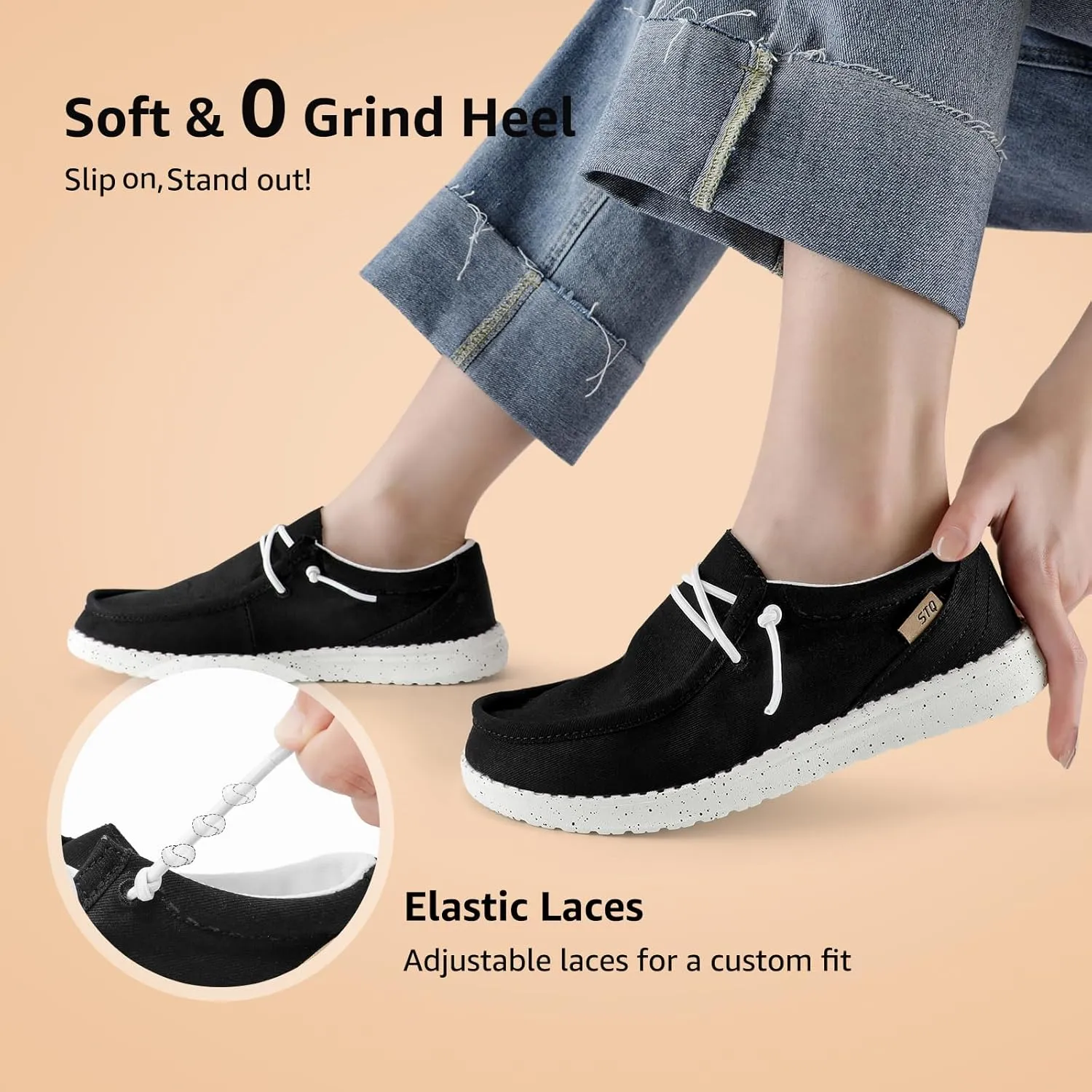 STQ Women's Orthopedic Loafers丨Lightweight Casual Boat Shoes for Plantar Fasciitis