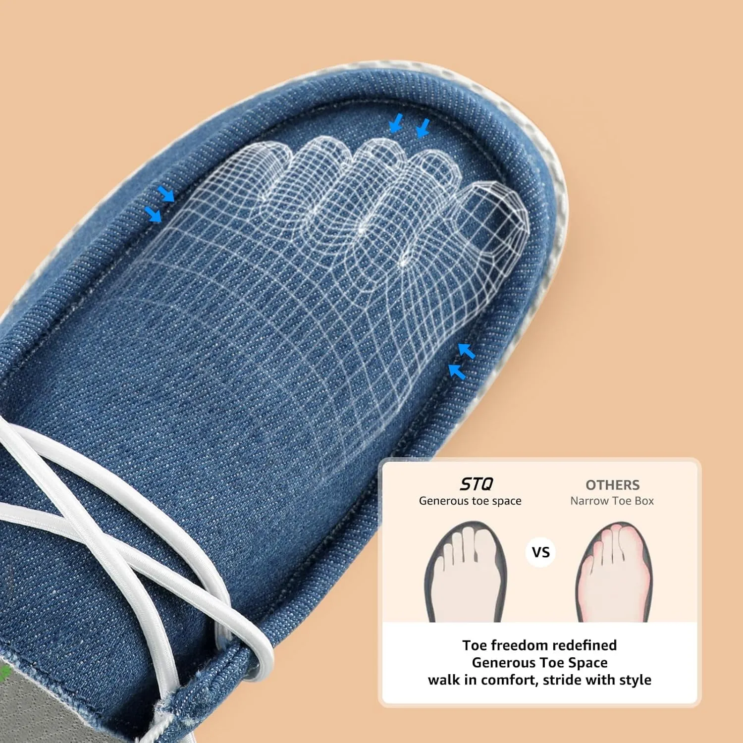 STQ Women's Orthopedic Loafers丨Lightweight Casual Boat Shoes for Plantar Fasciitis