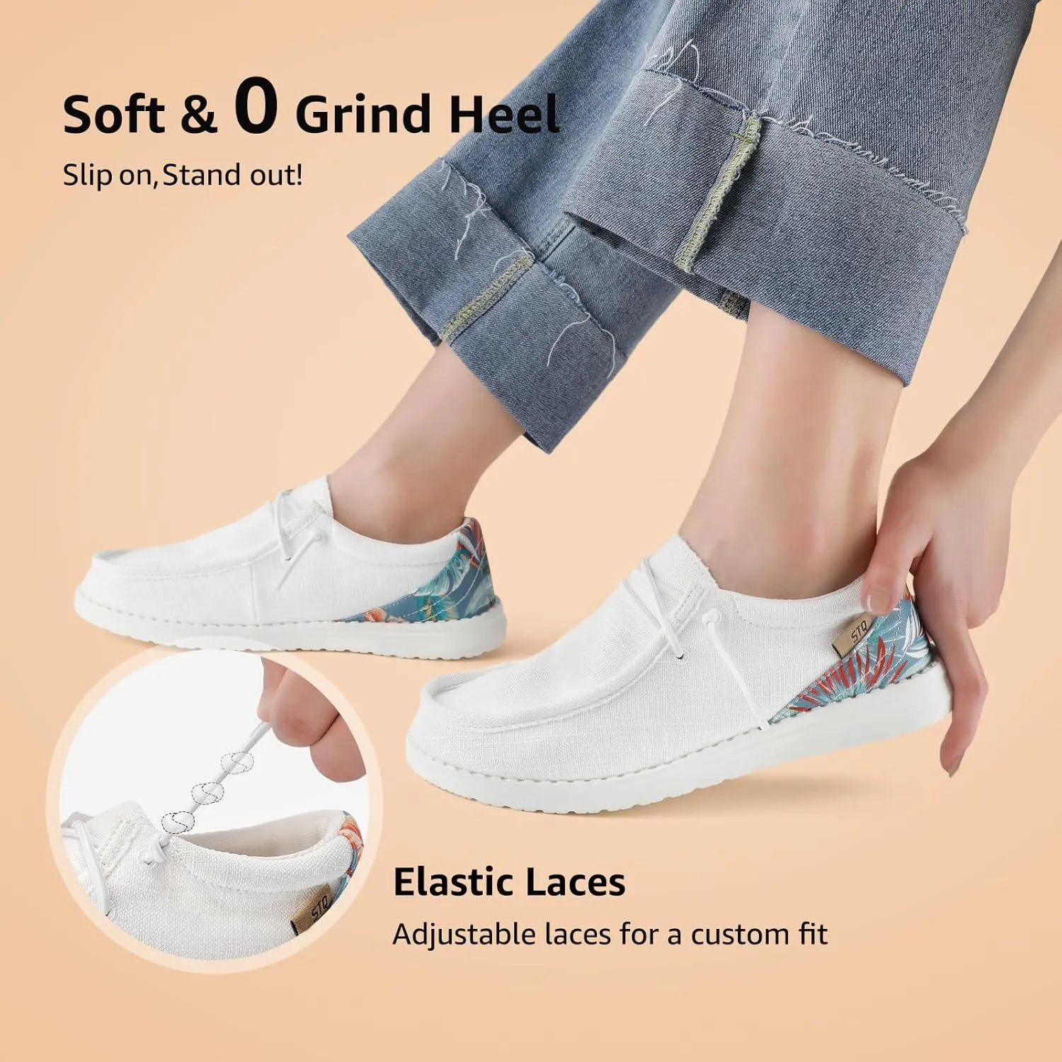 STQ Women's Orthopedic Loafers丨Lightweight Casual Boat Shoes for Plantar Fasciitis