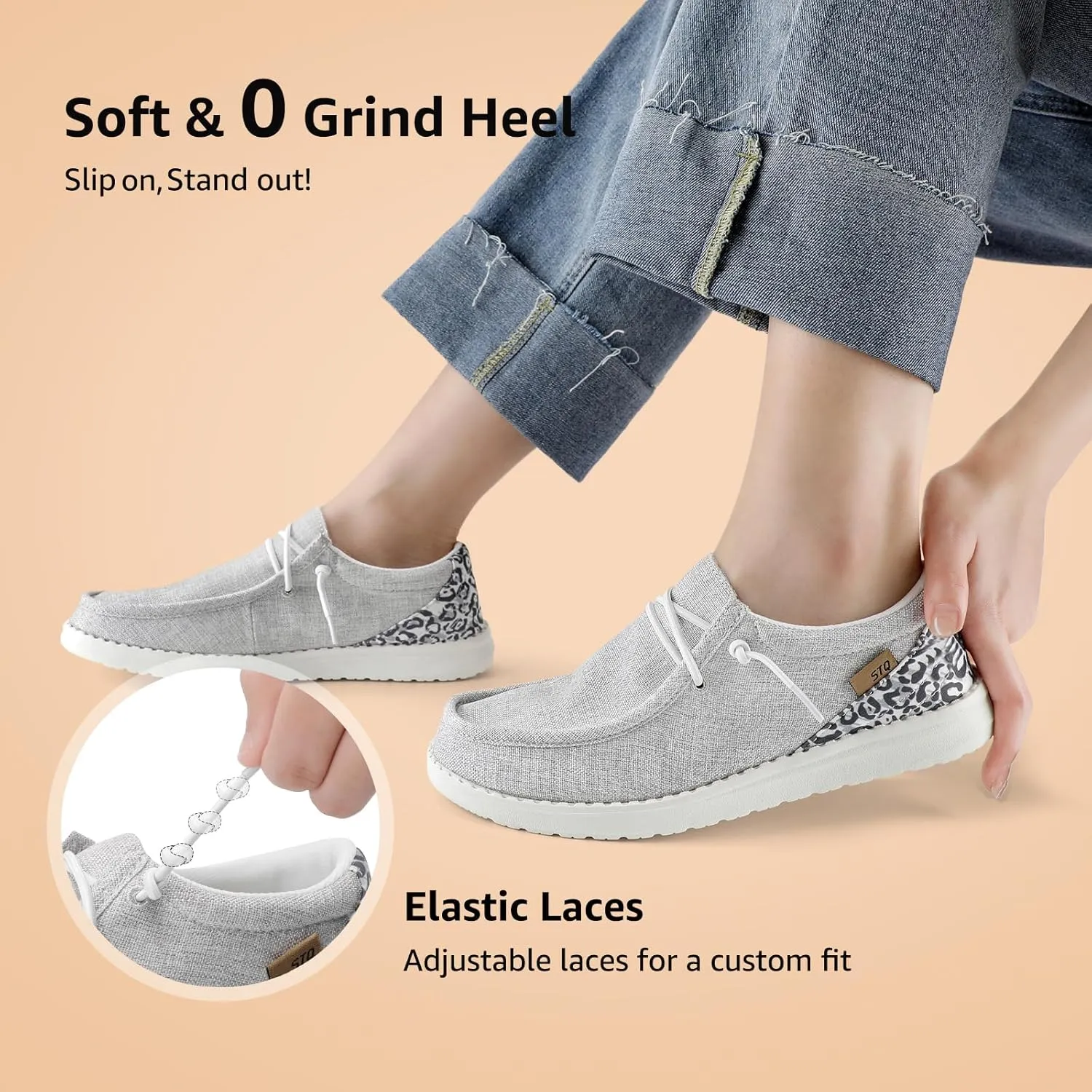 STQ Women's Orthopedic Loafers丨Lightweight Casual Boat Shoes for Plantar Fasciitis