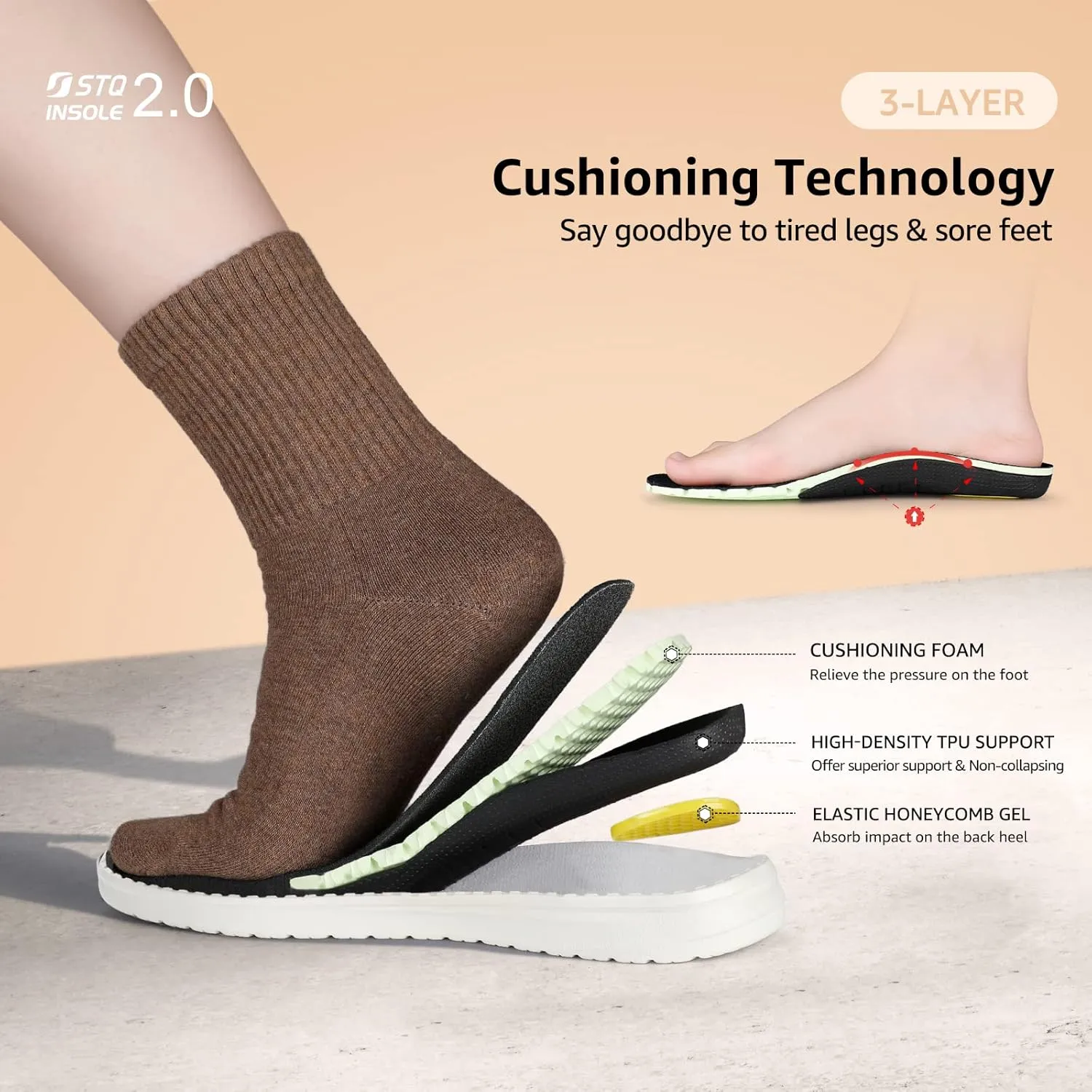 STQ Women's Orthopedic Loafers丨Lightweight Casual Boat Shoes for Plantar Fasciitis