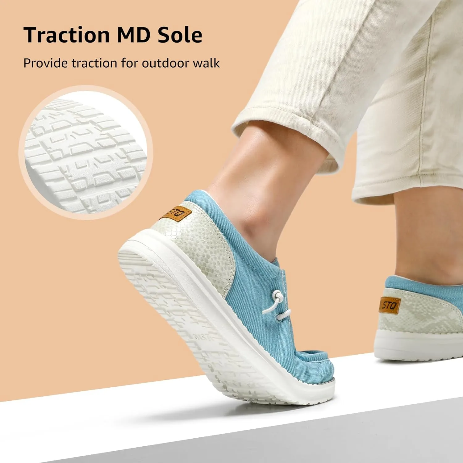 STQ Women's Orthopedic Loafers丨Lightweight Casual Boat Shoes for Plantar Fasciitis