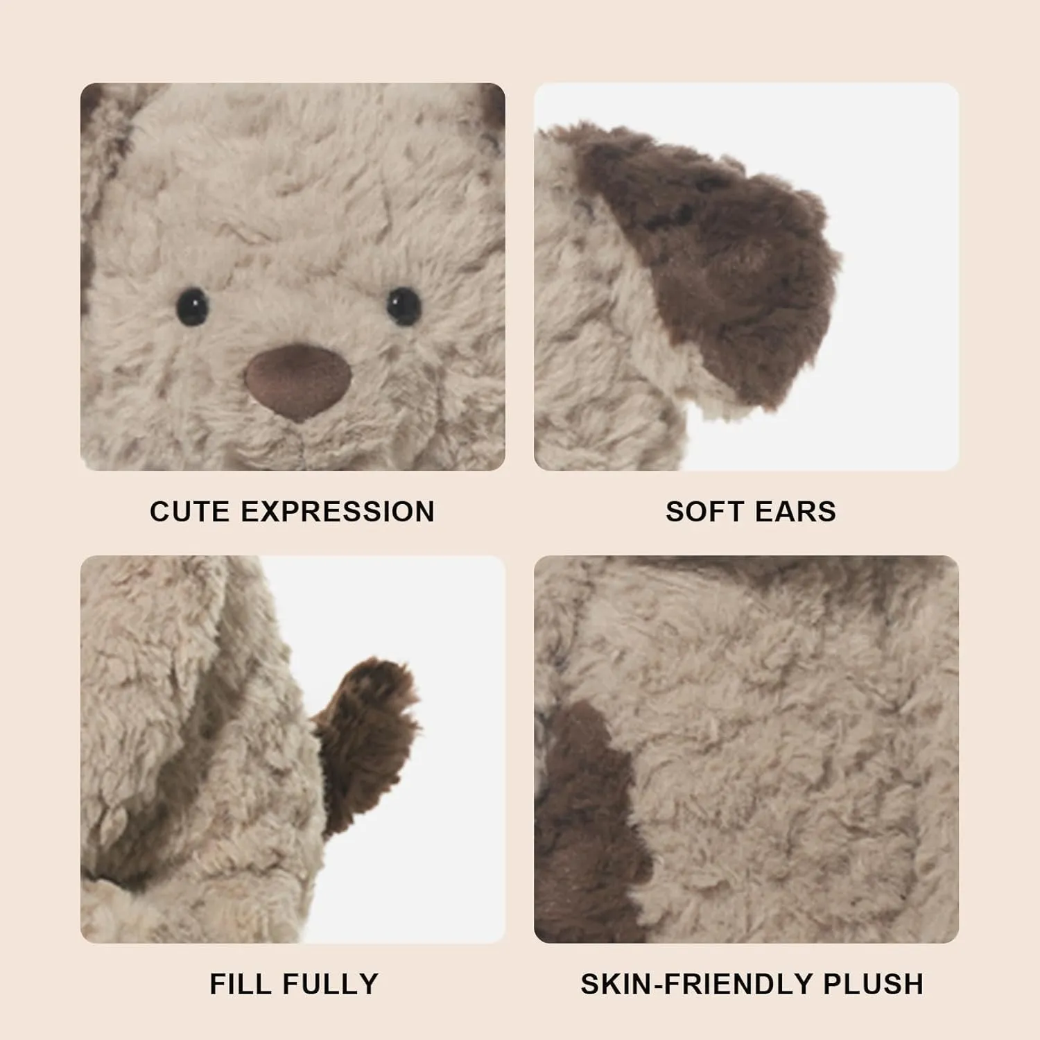 Stuffed Animals Adorable Dog Plush Toys 13.8 inches Soft and Comfort Dog Plush Toy Gift for Kids, Coffee Brown