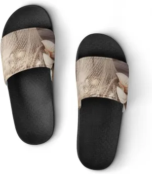 Summer Womens Slipper Home Slippers Coastal Fishing Net Shell Non-slip Shower Sandals 45 (275mm) Fashion Sandles for Men