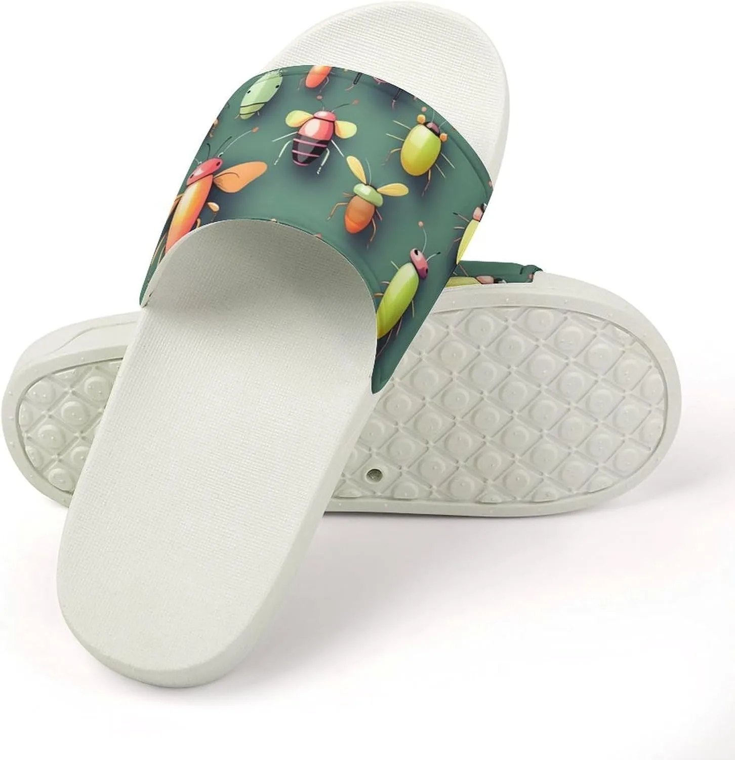 Summer Womens Slipper Home Slippers Insect Atlas Non-slip Shower Sandals Fashion Sandles for Men