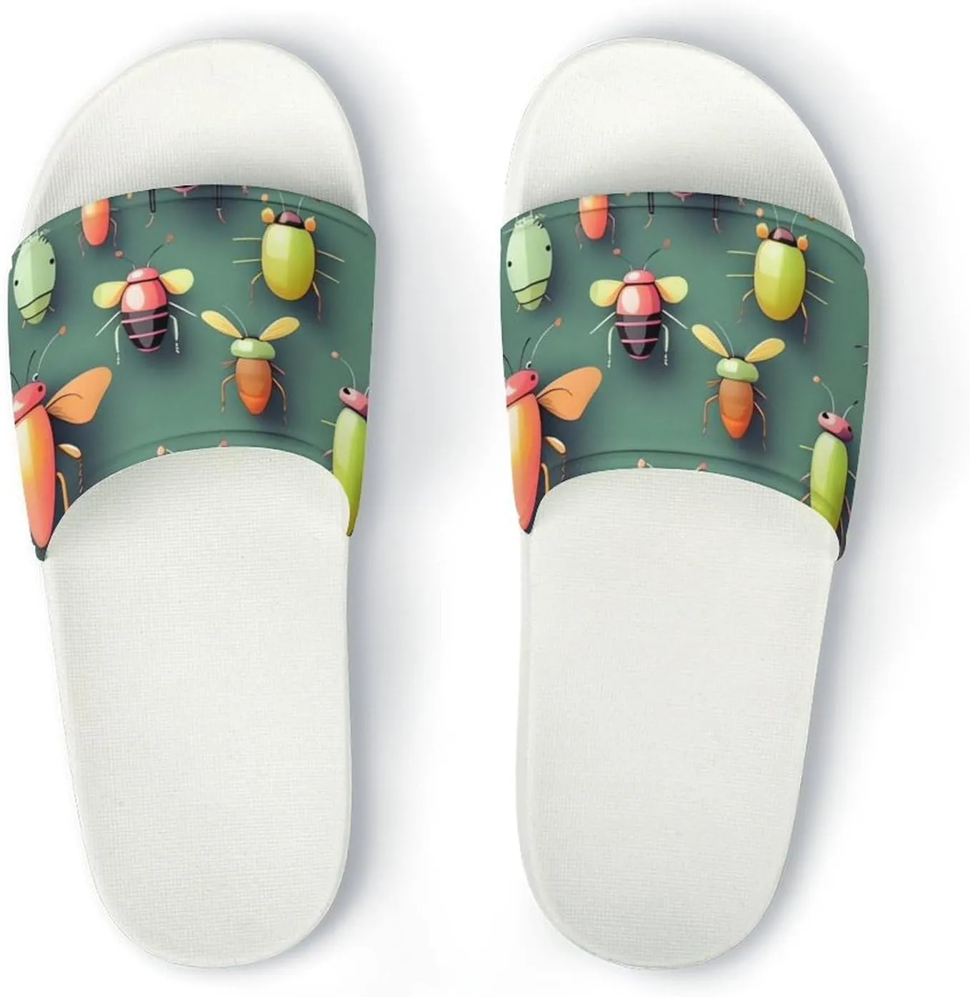 Summer Womens Slipper Home Slippers Insect Atlas Non-slip Shower Sandals Fashion Sandles for Men