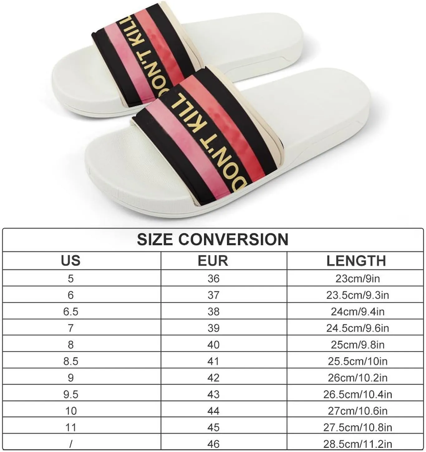 Summer Womens Slipper Home Slippers Stripe Don't Kill My Vibe Non-slip Shower Sandals Fashion Sandles for Men