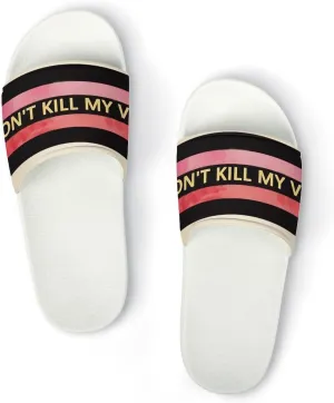 Summer Womens Slipper Home Slippers Stripe Don't Kill My Vibe Non-slip Shower Sandals Fashion Sandles for Men