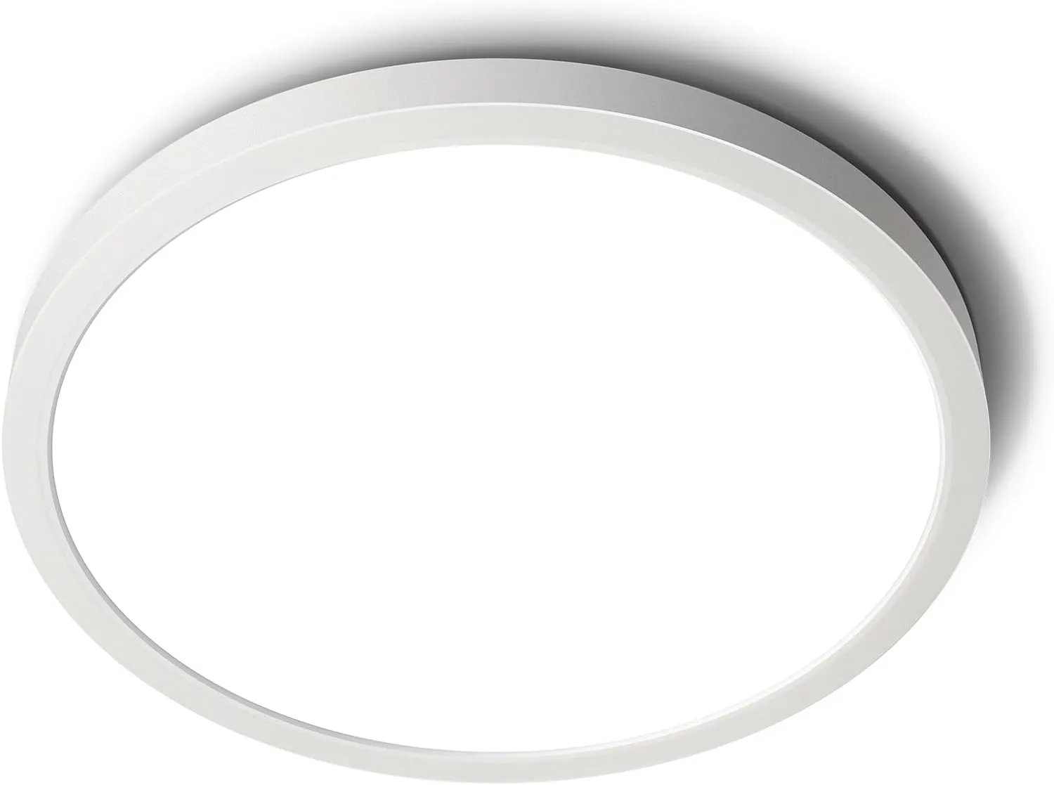 SunRider LED Flush Mount Ceiling Light Fixture, 6000K Cool White, 2400LM, 12 Inch 24W Modern Round Flat Lights, 240W Equiv. Panel Lamp, Non-Dimmable