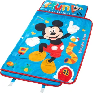 Super Soft Plush Toddler Quilted Nap Mat with Built in Blanket and Pillow