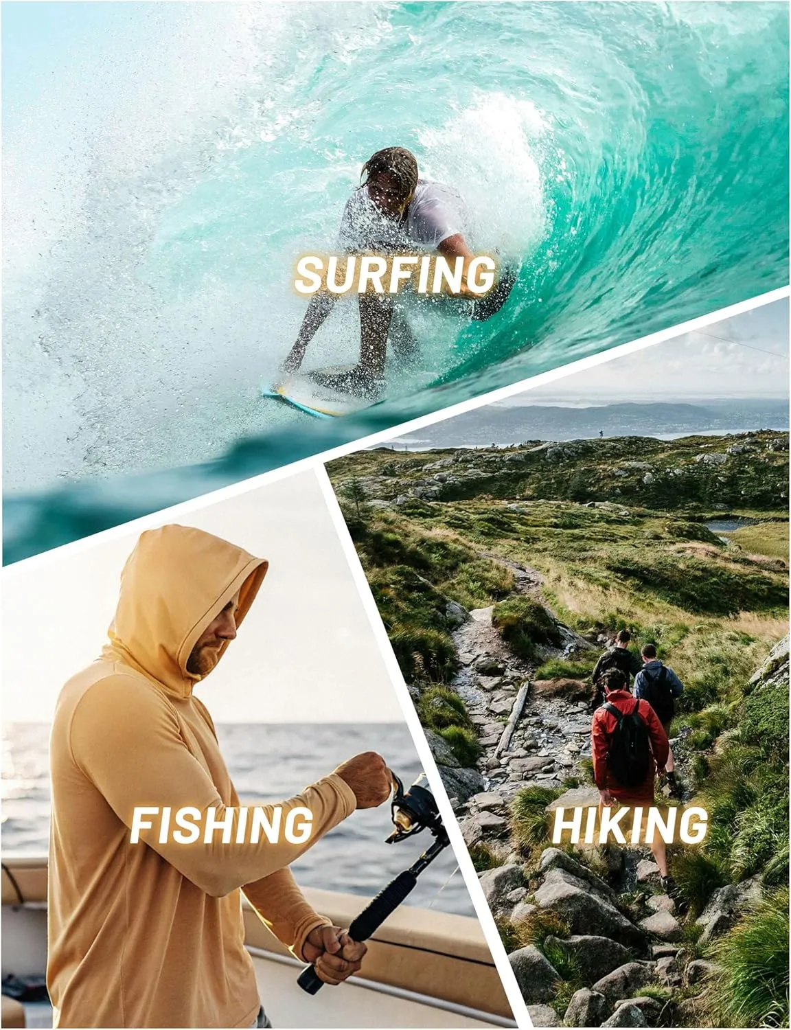 TACVASEN Men’s Sun Protection Shirts UPF 50  Rash Guard for Men Long Sleeve Lightweight SPF UV Hoodie Swimming Hiking