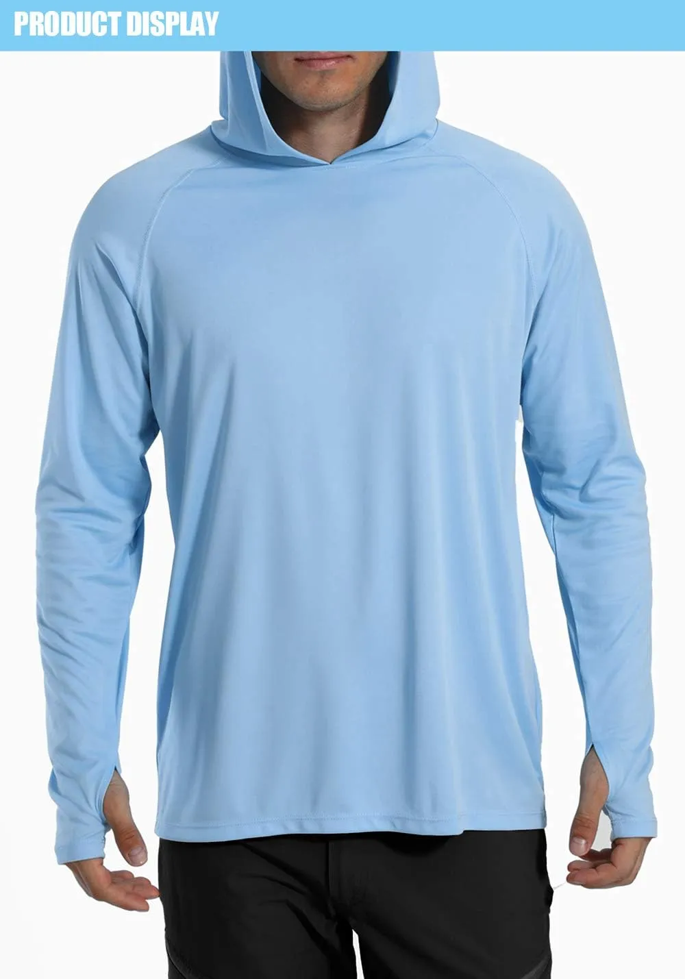 TACVASEN Men’s Sun Protection Shirts UPF 50  Rash Guard for Men Long Sleeve Lightweight SPF UV Hoodie Swimming Hiking