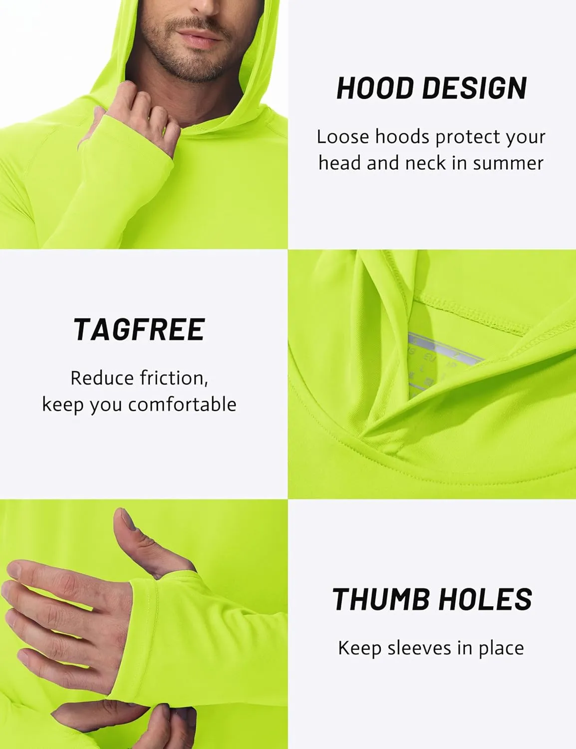 TACVASEN Men’s Sun Protection Shirts UPF 50  Rash Guard for Men Long Sleeve Lightweight SPF UV Hoodie Swimming Hiking