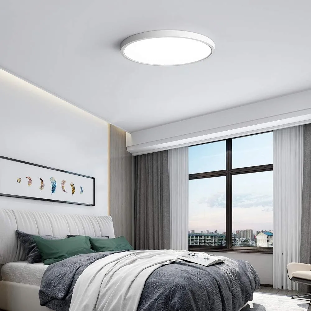 TALOYA LED Ceiling Light Living Room White, 15.8 Inch Thin Flat Modern Flush Mount Lighting Fixture for Bedroom,5 Color Temperatures in 1, 24w Round 0.94 Inch Thickness