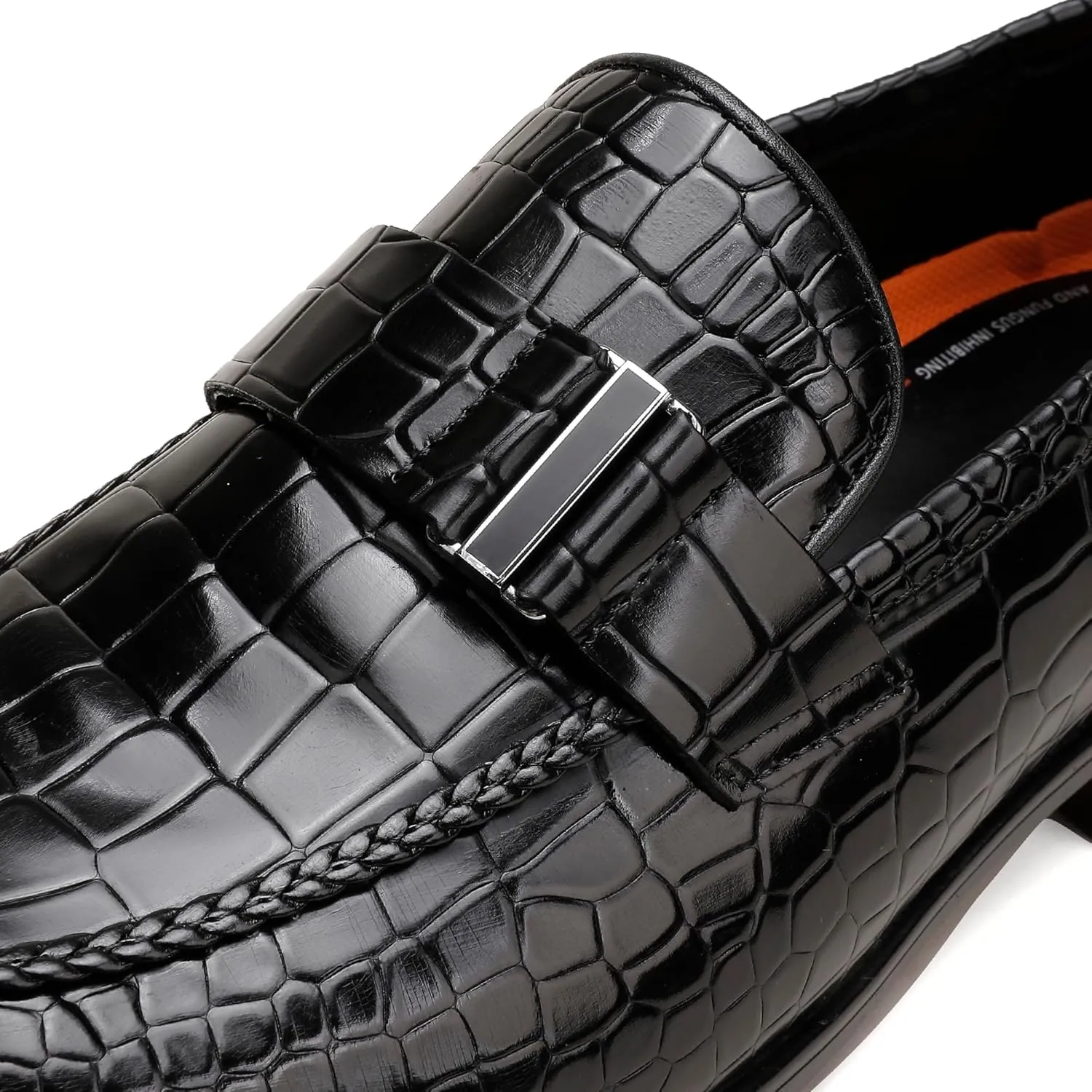 Tassel Loafer for Mens, Casual Crocodile Printed Tassel Dress Shoes Leather Slip-on Penny Loafer for Men