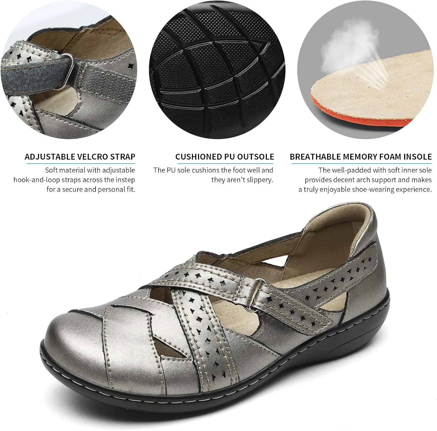 TERRIKAT Women's Casual Loafers Cute Slip On Comfort Walking Flats Leather Driving Moccasins Fashion Closed Toe Boat Shoes