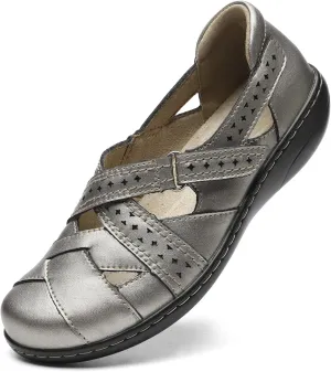 TERRIKAT Women's Casual Loafers Cute Slip On Comfort Walking Flats Leather Driving Moccasins Fashion Closed Toe Boat Shoes