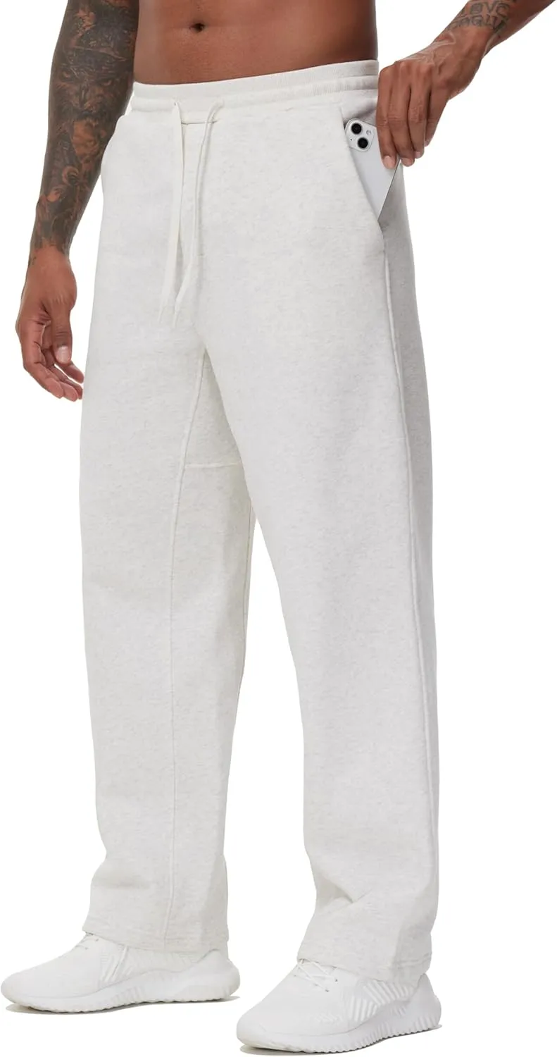 THE GYM PEOPLE Men's Baggy Fleece Workout Sweatpants with Pockets Drawstring Lounge Athletic Running Pants