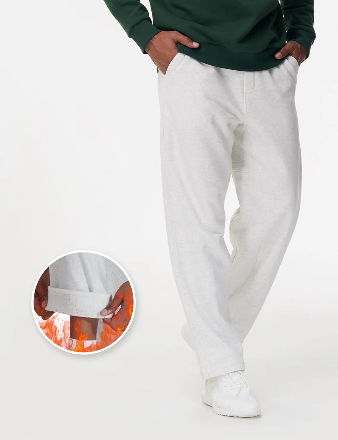 THE GYM PEOPLE Men's Baggy Fleece Workout Sweatpants with Pockets Drawstring Lounge Athletic Running Pants
