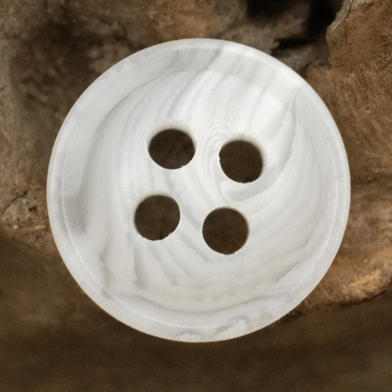 Thin-Edged White Khaki  Dark Brown Resin Buttons for Casual Shirts 90 Pack