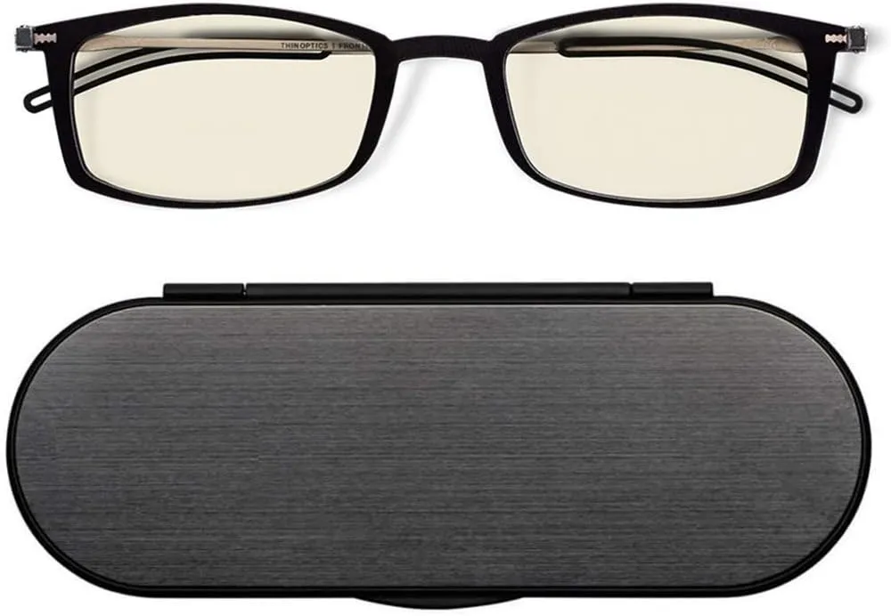 ThinOptics Frontpage Blue-Light Blocking Computer Reading Glasses and Milano Aluminum Case