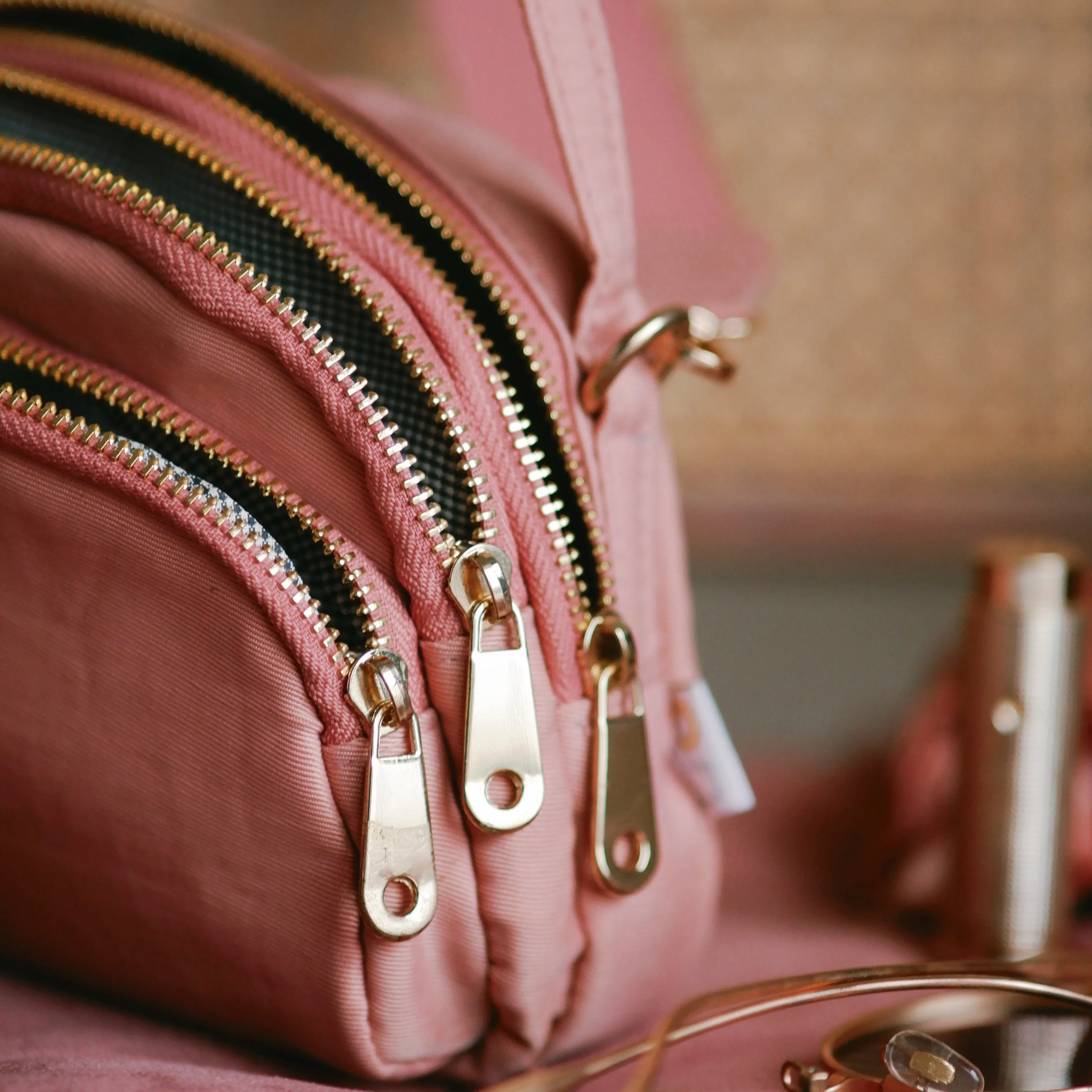 Three Pocket Pal- Soft Coral (Water Resistant)
