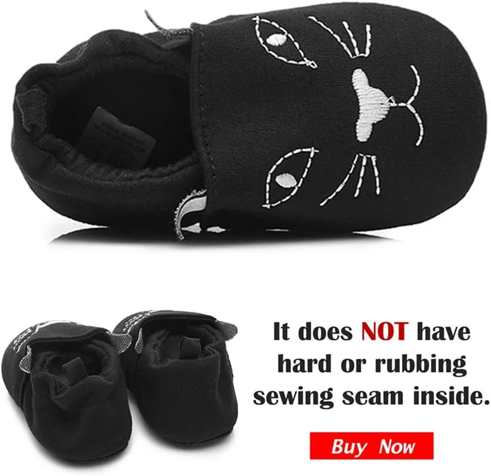 Timatego Toddler Baby Boys Girls Shoes Non Skid Slipper Sneaker Moccasins Infant First Walker House Walking Crib Shoes(6-24 Months)