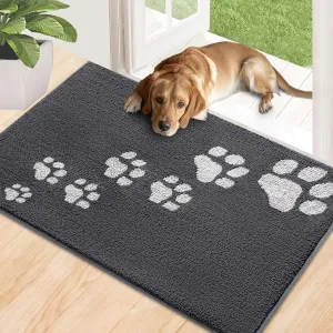 Timo Indoor Door Mat, 24"x36" Super Absorbent Dog Mats for Muddy Paws, Low-Profile Washable Entryway Rug, Rubber Backing Non Slip Front Door Mats, Resist Dirt Inside Entrance Doormat for Shoes, Grey