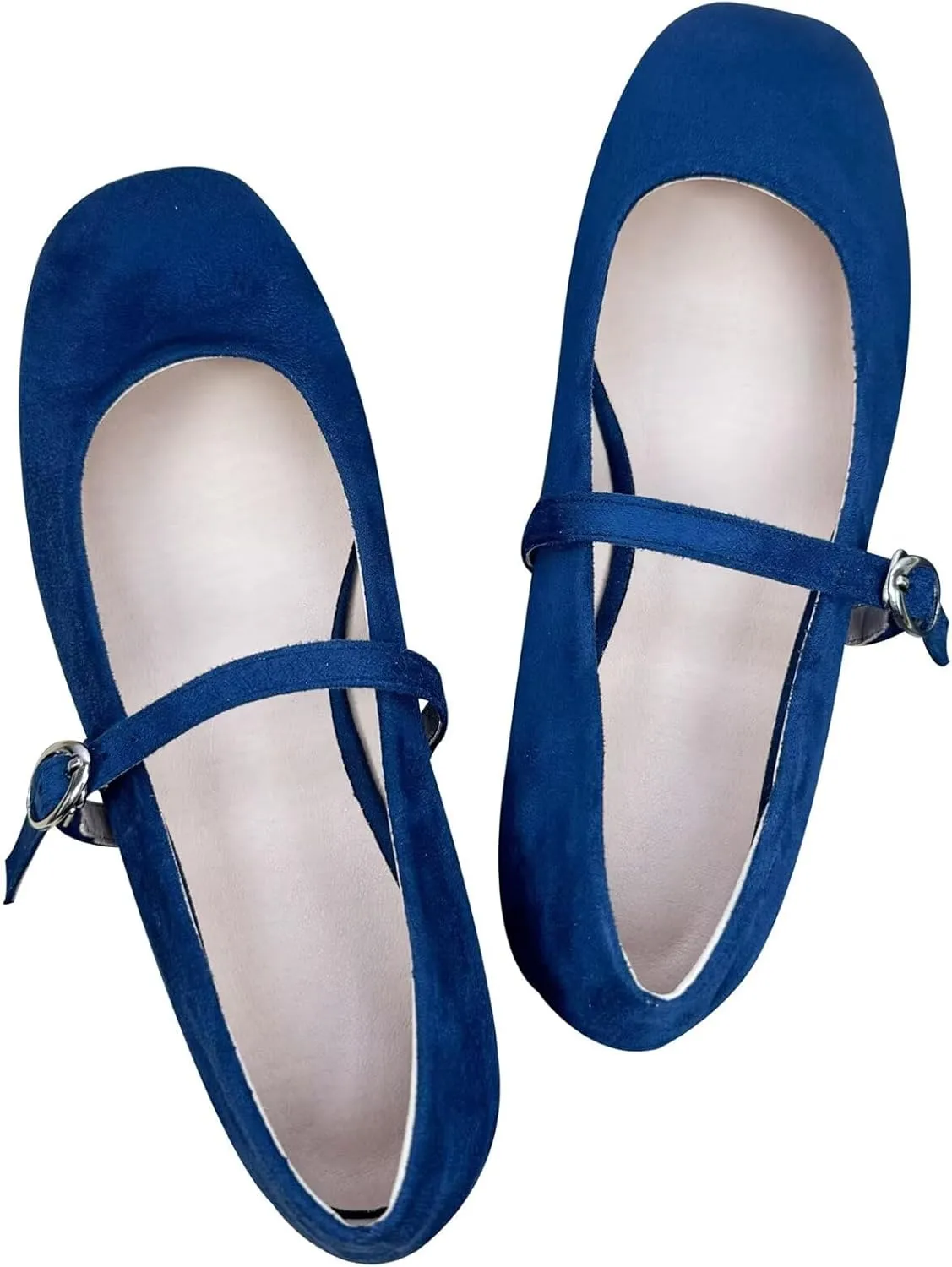 TN TANGNEST Women's Leather Flats Comfortable Square Toe Dress Flats Retro Soft Mary Jane Flats