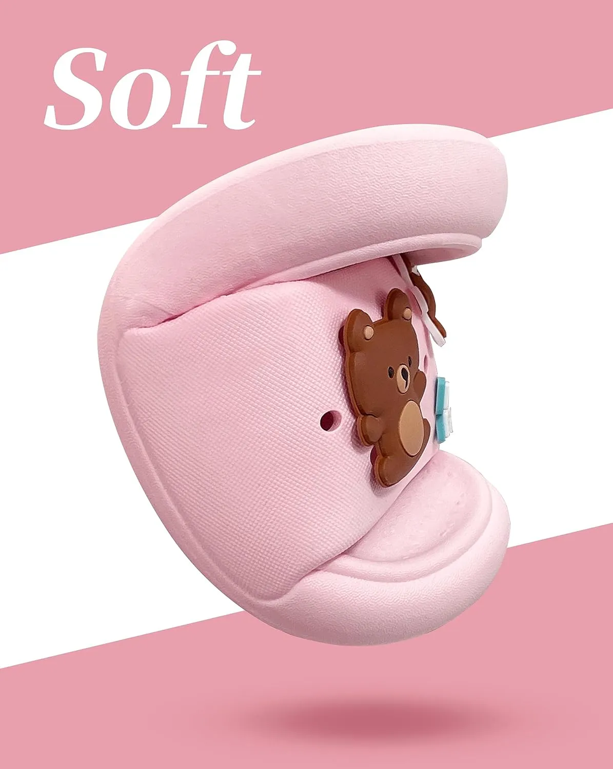 Toddler Slides Slippers Boys & Girls Slide Sandals for Kids Cute Cartoon Open Toe Sandals Compfy Shower Slippers Beach Garden Shoes 4 in 1 with 3 pair of Shoes Decoration Charms