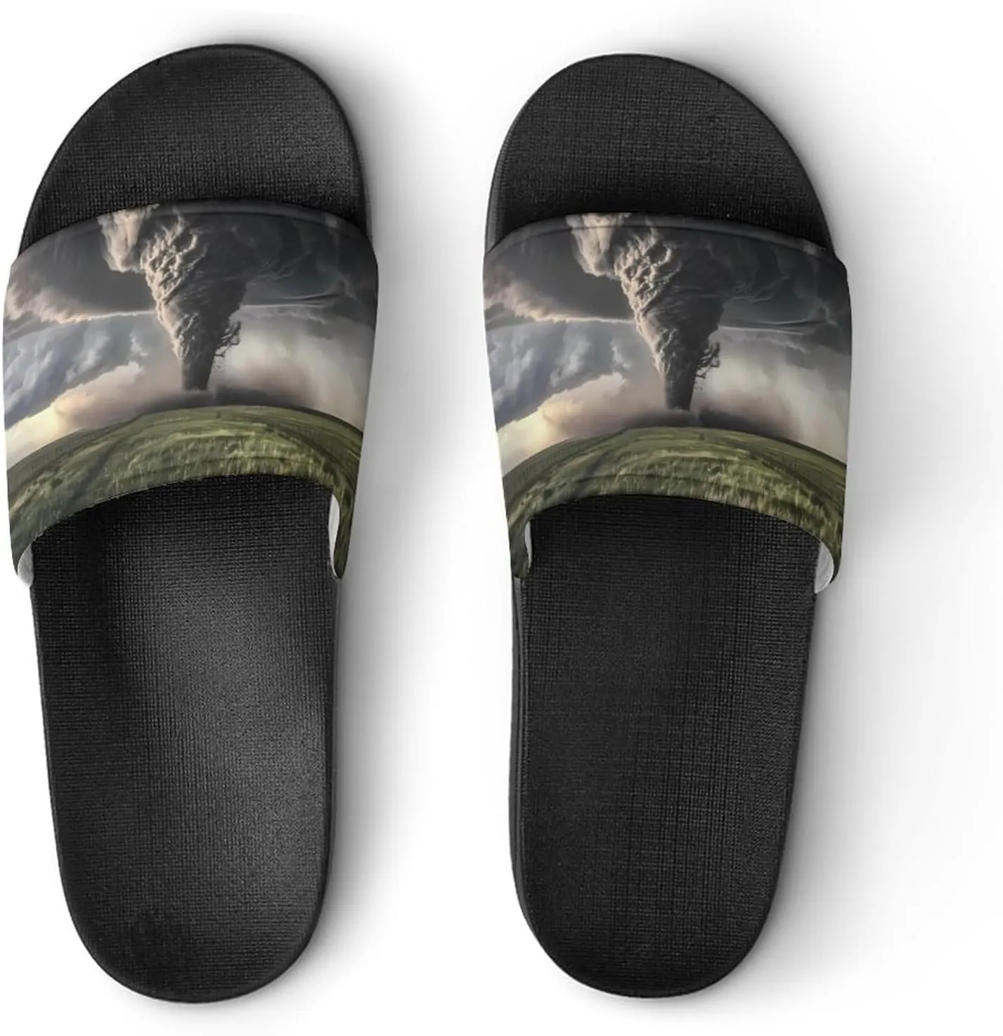 Tornado Thunderstorms PVC Home Slippers Non-Slip Shower Shoes Casual Bathroom Slippers for Women Men
