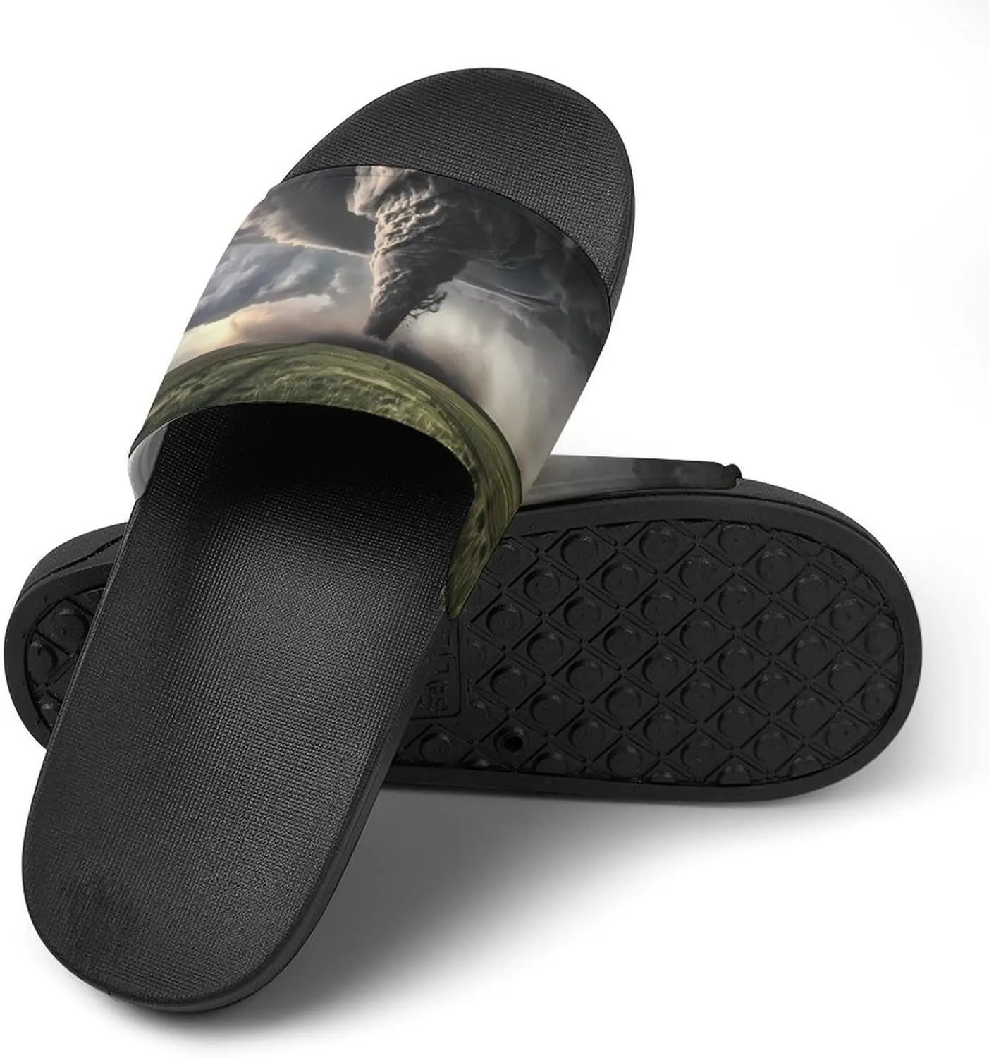 Tornado Thunderstorms PVC Home Slippers Non-Slip Shower Shoes Casual Bathroom Slippers for Women Men