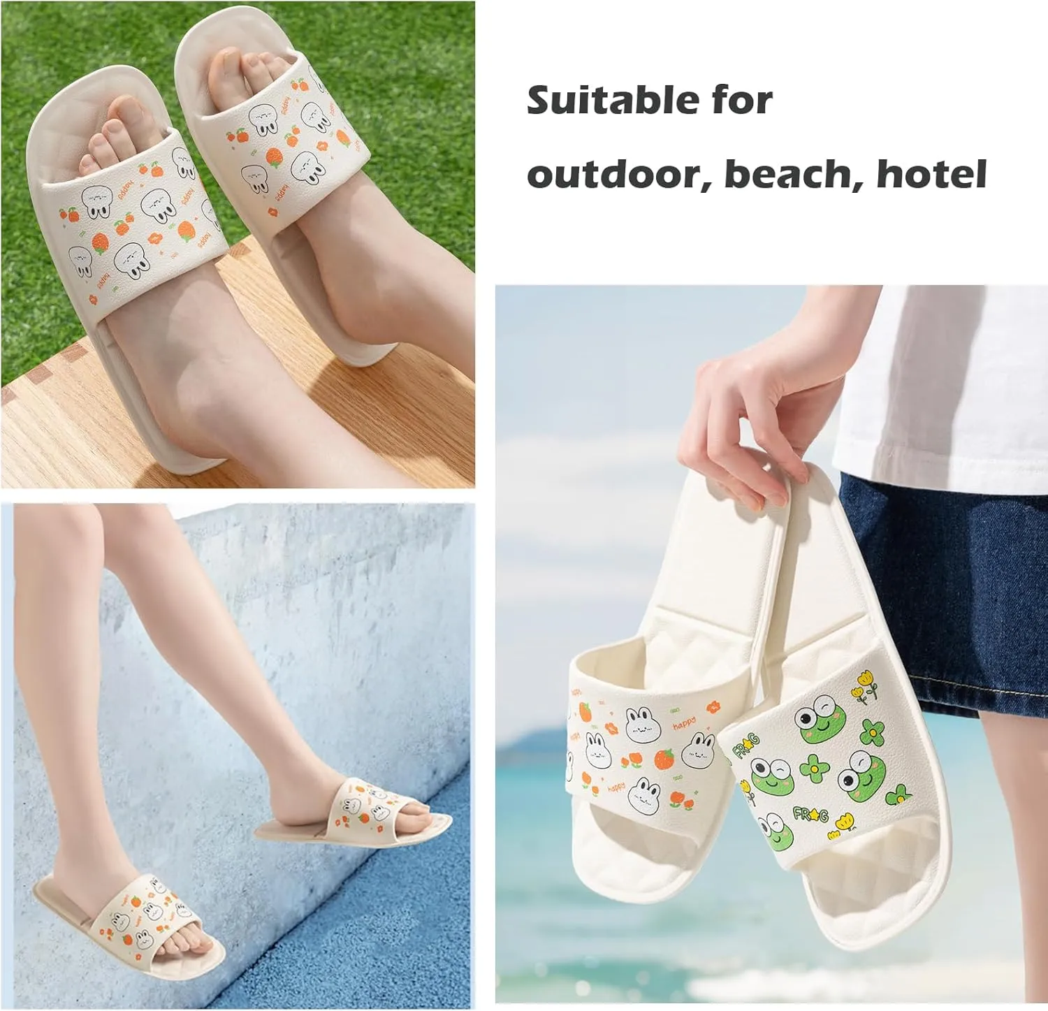 Travel Slippers for Women and Men, Portable Foldable Slippers with Storage Bag, Soft Comfy Non-Slip Quick Dry House Bathroom Shower Shoes Spa Gym Swimming Beach Sandals