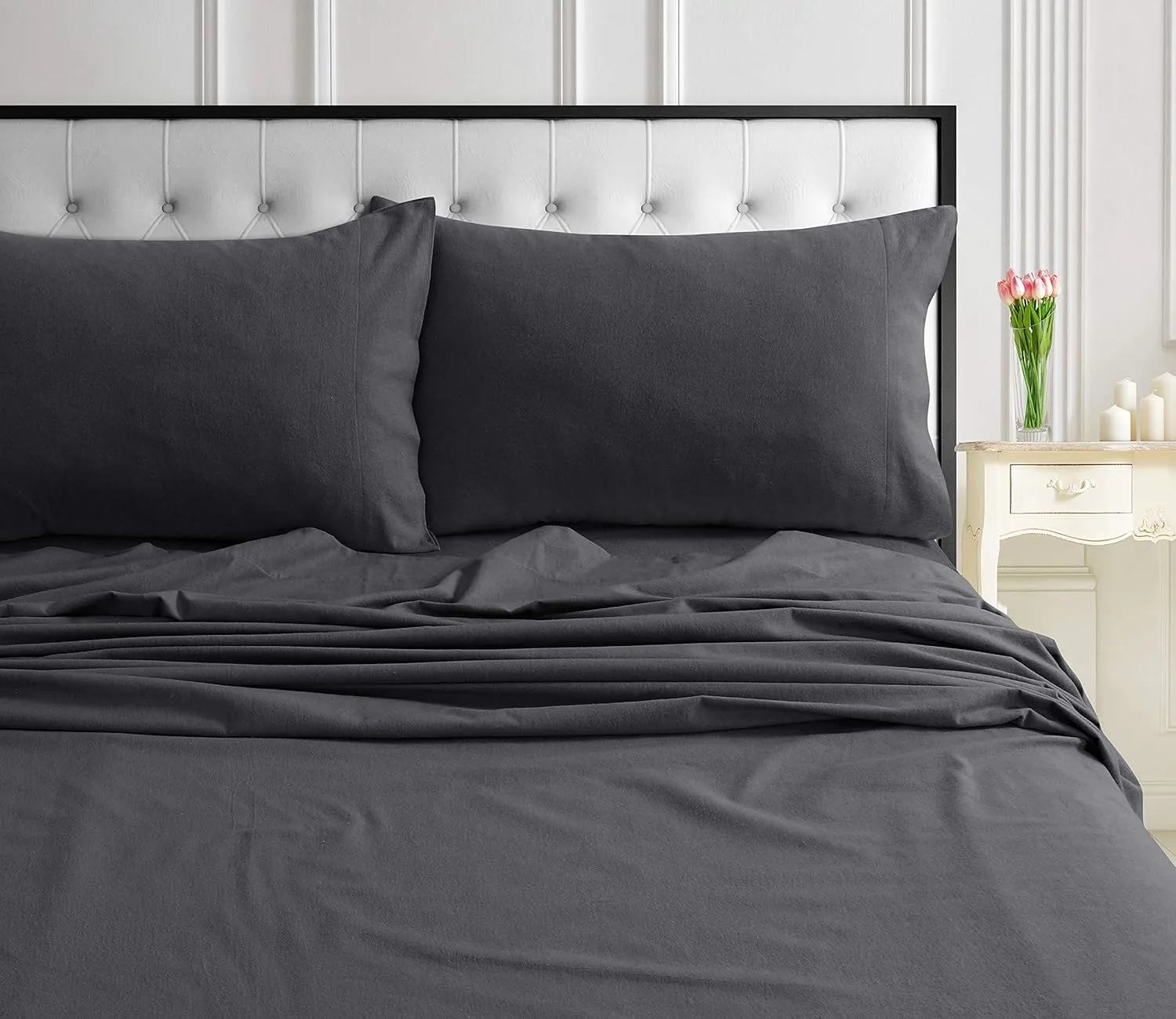 Tribeca Living 170SOSHEETKIAG Deep Pocket Sheet Set, King, Arctic Grey