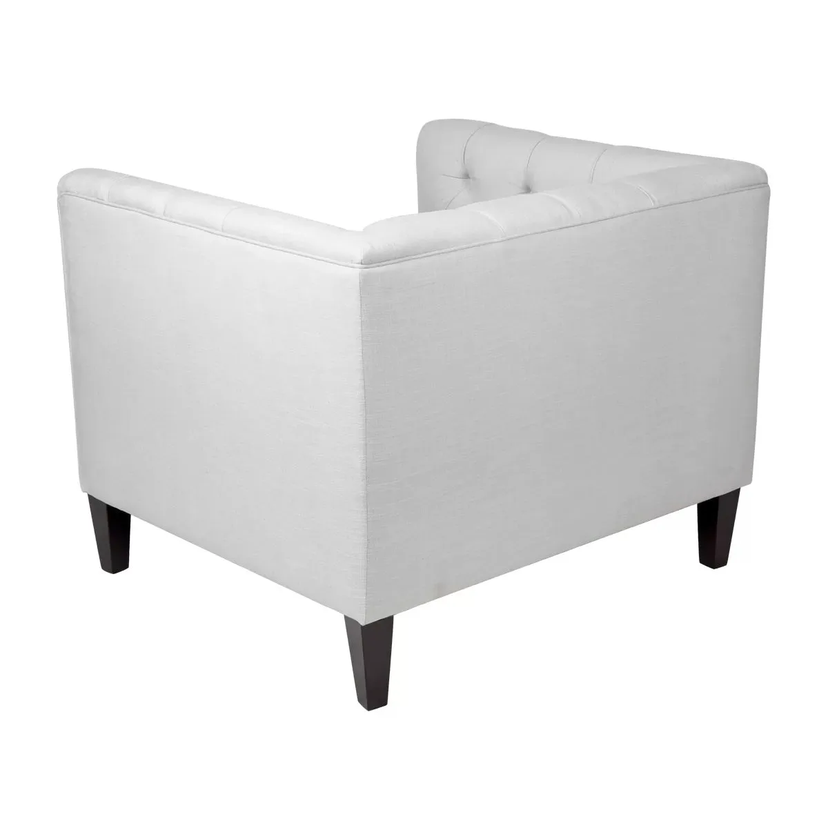 Tuxedo Tufted Arm Chair - Cool Grey Linen