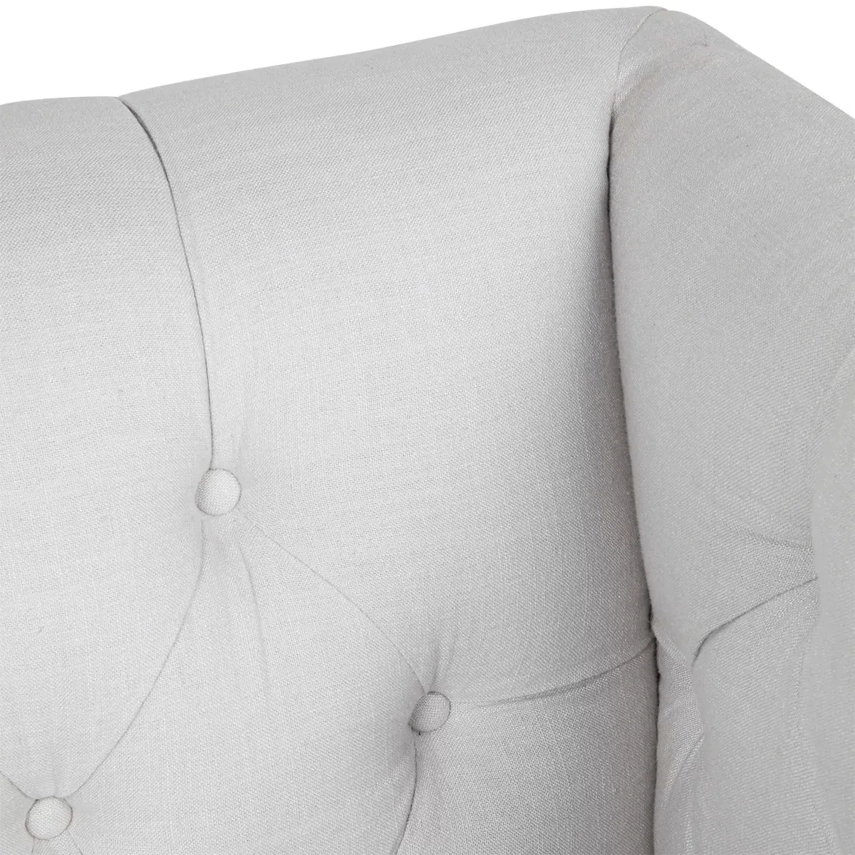 Tuxedo Tufted Arm Chair - Cool Grey Linen