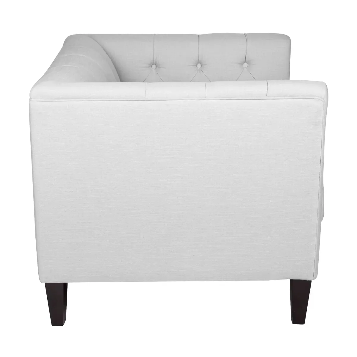 Tuxedo Tufted Arm Chair - Cool Grey Linen