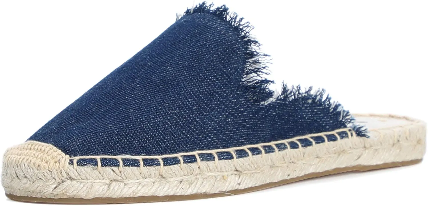 U-lite Women's Simple Mule Breathable Flat Espadrilles Shoes, Pure Color Mules