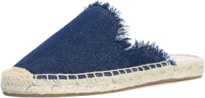 U-lite Women's Simple Mule Breathable Flat Espadrilles Shoes, Pure Color Mules