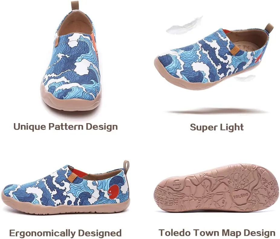 UIN Men's Art Design Travel Shoes Slip On Casual Loafers Stylish Lightweight Comfort Fashion Sneaker