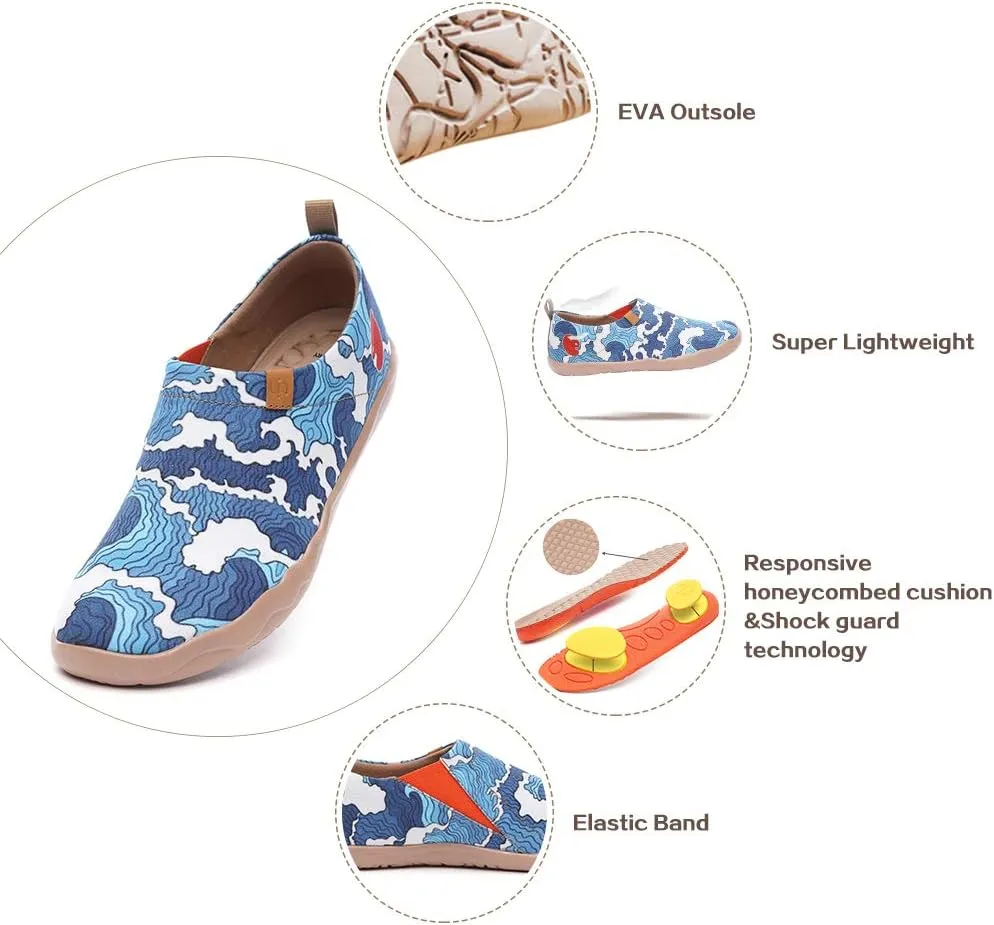 UIN Men's Art Design Travel Shoes Slip On Casual Loafers Stylish Lightweight Comfort Fashion Sneaker
