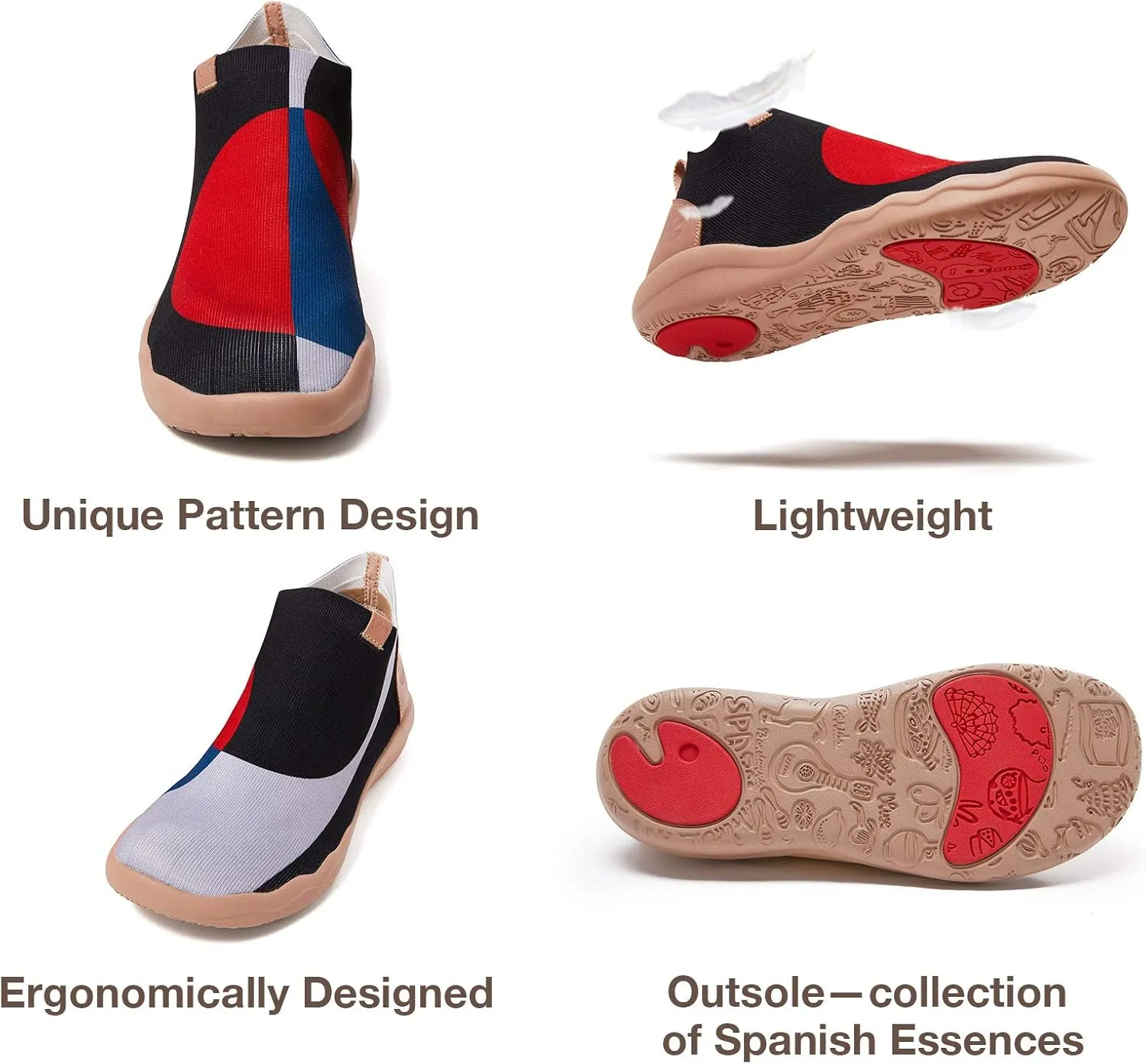 UIN Men's Walking Shoes Slip On Knitted Casual Boots Lightweight Comfort Fashion Sneaker The New Us