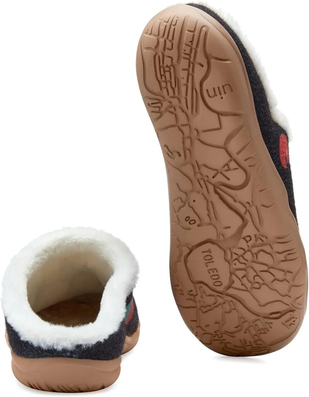 UIN Women's Mules Fashion Comfort Travel Art Painted Chunky Shoes Wide Toe Casual Household Slippers Slip On Loafers