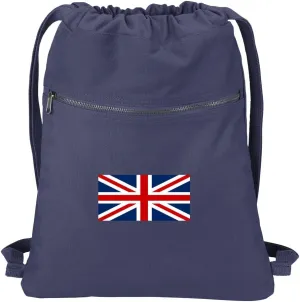 UK Flag Drawstring Backpack RICH COTTON United Kingdom Cinch Bag